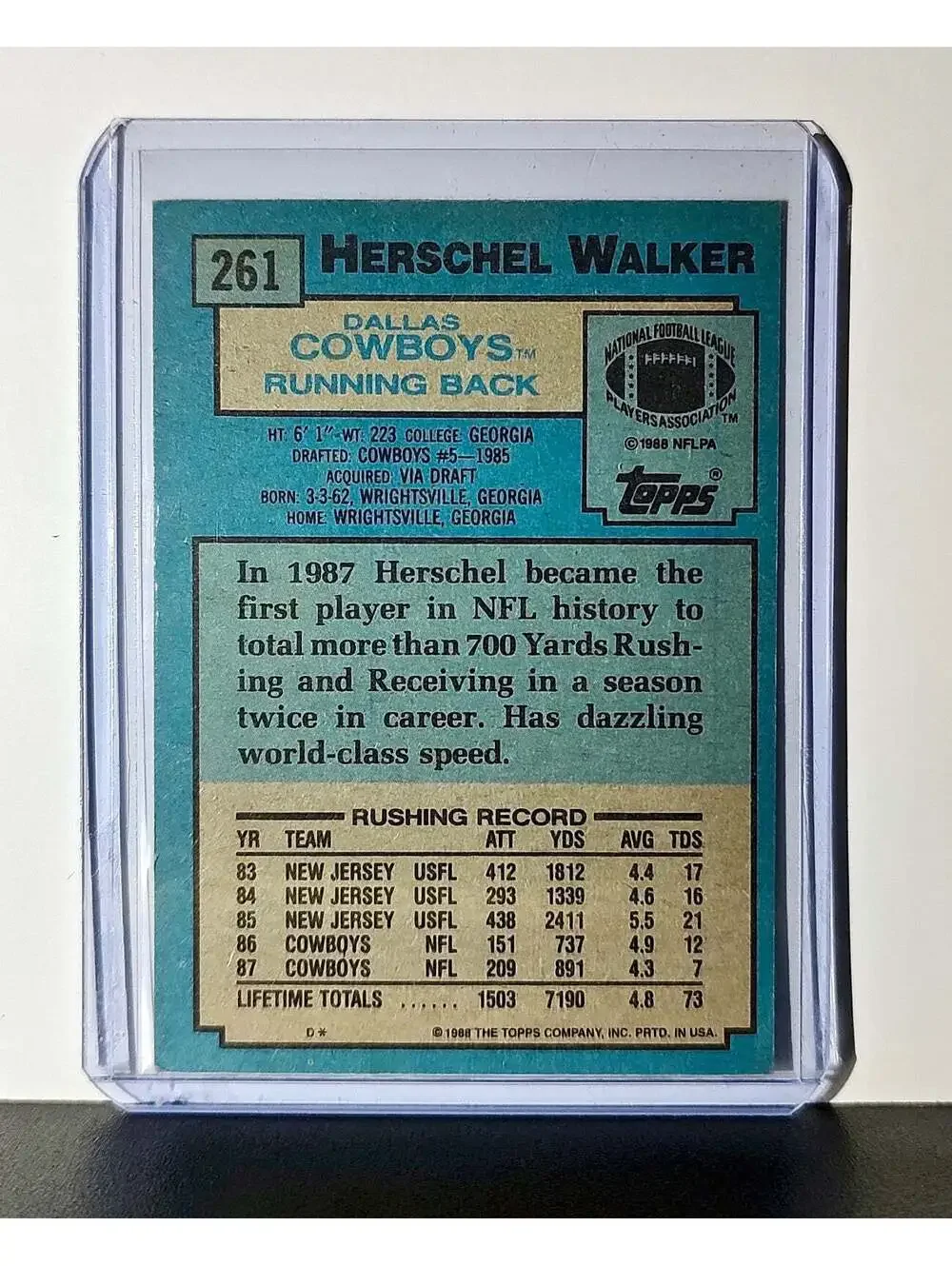 Herschel Walker 1988 Topps NFL #261 Card Dallas Cowboys